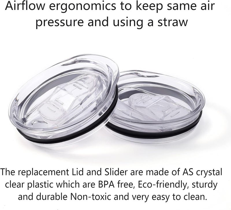 Engorgio 20oz Skinny Tumbler Replacement Lids, 2.75in Cup Mouth Compatible with YETI Rambler and More Tumbler Cups，Spill Proof Splash Resistant Silicone Sliding Covers. - Image 4